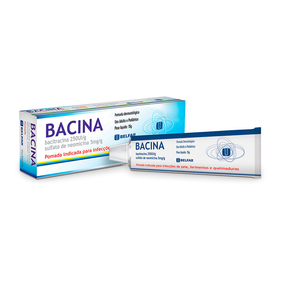 Bacina <BR><H5>Bacitracina 250UI/g + sulfato de neomicina 5mg/g</H5>